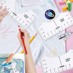 Craft 4pcs T Shirt Alignment Ruler With 6pcs Ruler Set & Marking Wheel