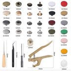 Craft 100 Piece Assorted Metal Button Ring Press Snap Fasteners Jumbo Kit - Silver