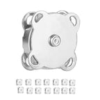 Craft DIY Stitch Sew On Magnetic Press Buttons Set of 15 - 1.4cm - Silver