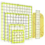 Craft Multifunctional Square Acrylic Quilting Fabric Cutting Ruler Set Of 6 - Yellow