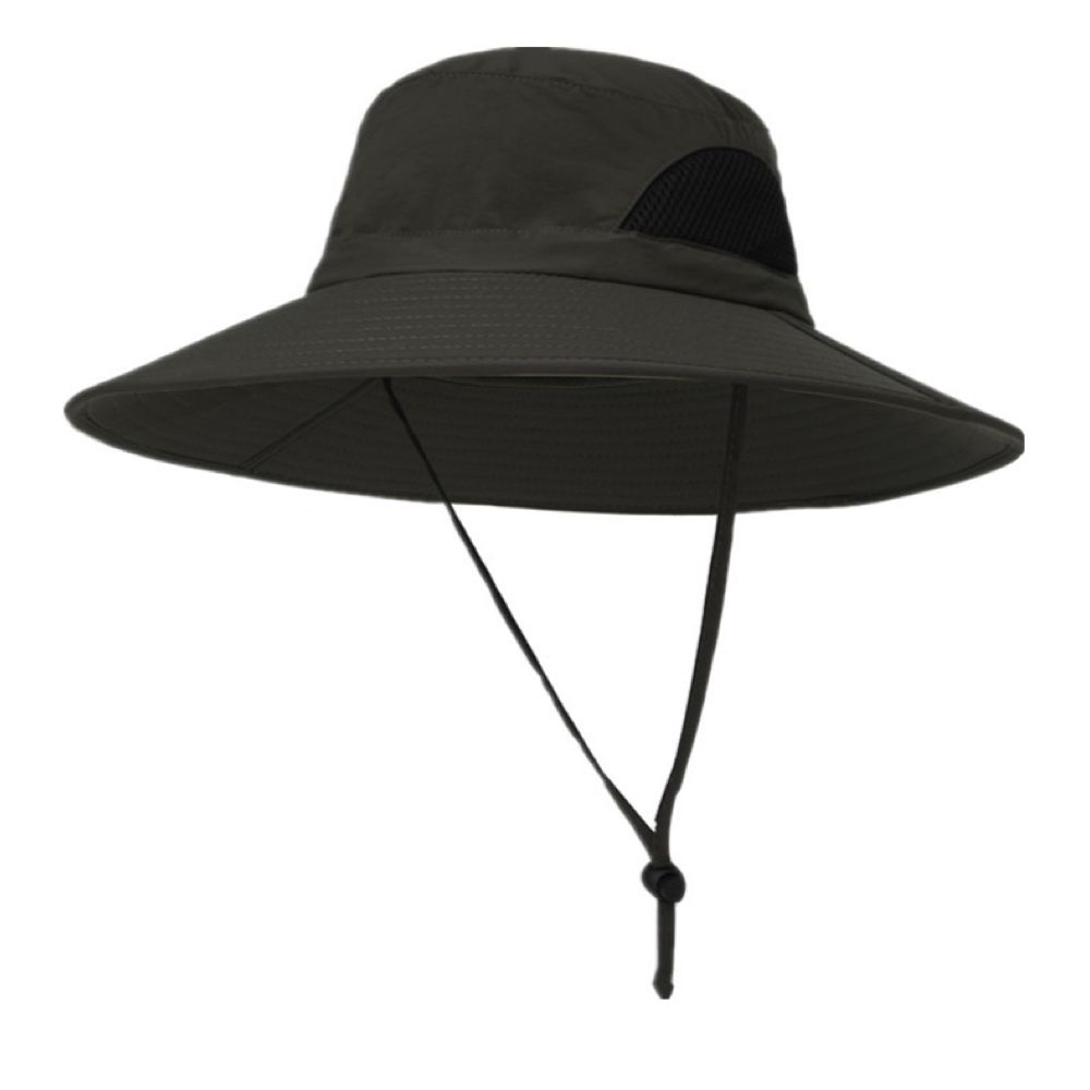 Camping Outdoor Quick Drying Sun Neck Protection Cap Hat Round - Green