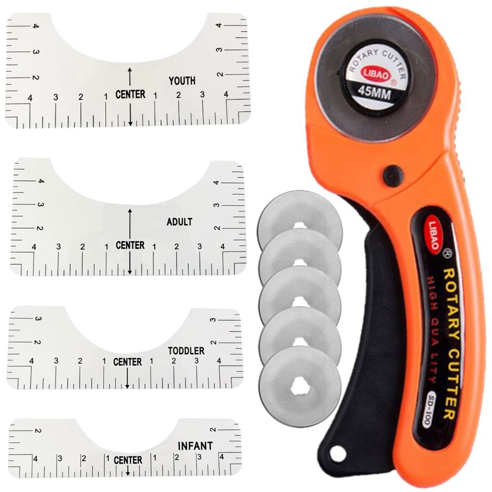 Craft Multifunctional T-Shirt Alignment Rulers With Rotary Cutter & Blades