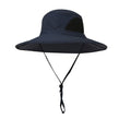 Camping Outdoor Quick Drying Sun Neck Protection Cap Hat Round - Blue