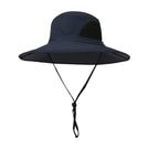 Camping Outdoor Quick Drying Sun Neck Protection Cap Hat Round - Blue