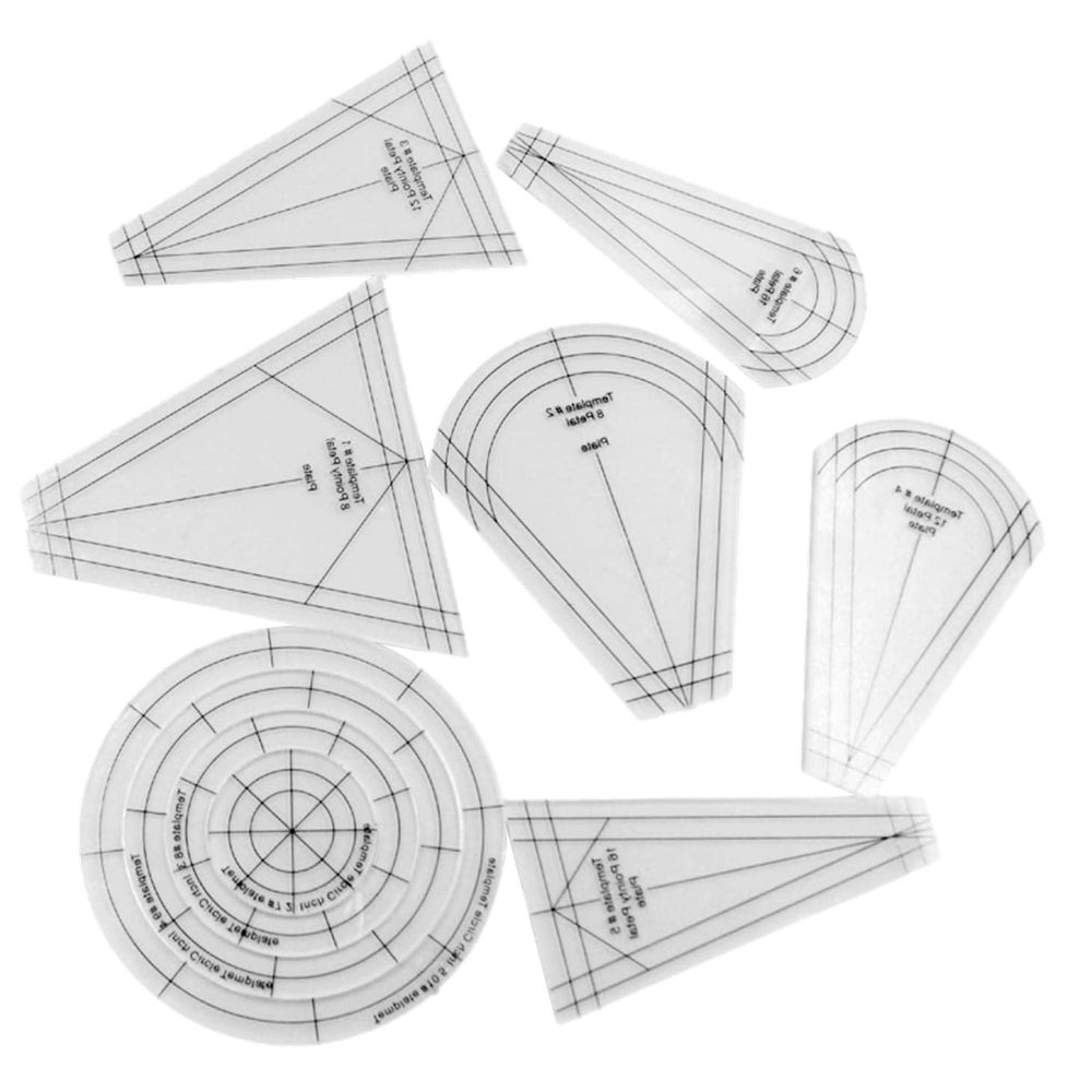 Craft DIY 7 Piece Multi Use Sewing & Quilting Template Ruler Set