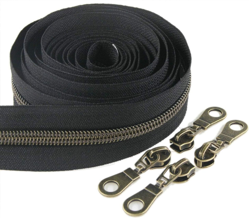 Craft One Roll Nylon Coil Zipper For Sewing With Bronze Teeth-366cm