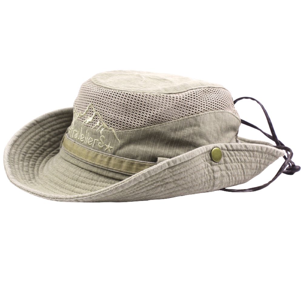 Camping Outdoor Fishing Bucket Hat - Green Aquarium Supplies - Brown