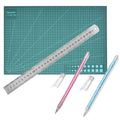Craft Cutting Mat A3 & 2 Cutting Pens & Metal Ruler