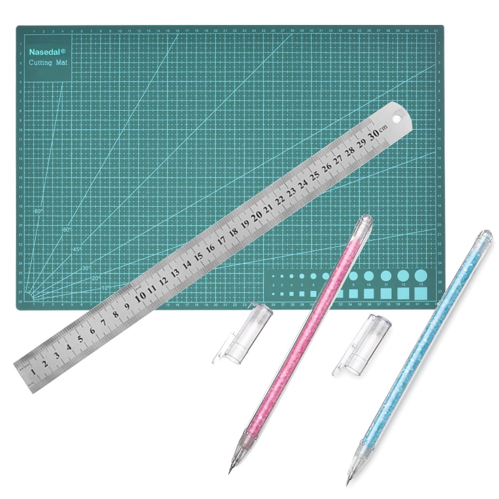 Craft Cutting Mat A3 & 2 Cutting Pens & Metal Ruler