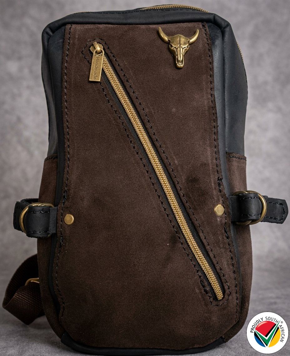 Genuine Leather SlingBag Crossbody Adjustable Proudly South African - Diesel