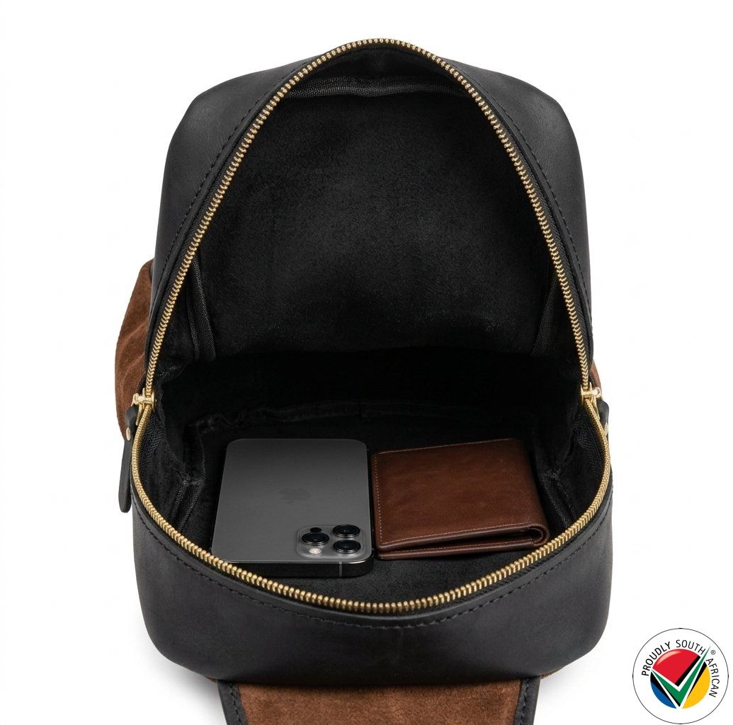 Genuine Leather SlingBag Crossbody Adjustable Proudly South African - Diesel