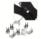 Craft DIY Silver & Black Upper And Lower Zipper Stop Replacements - 200pc