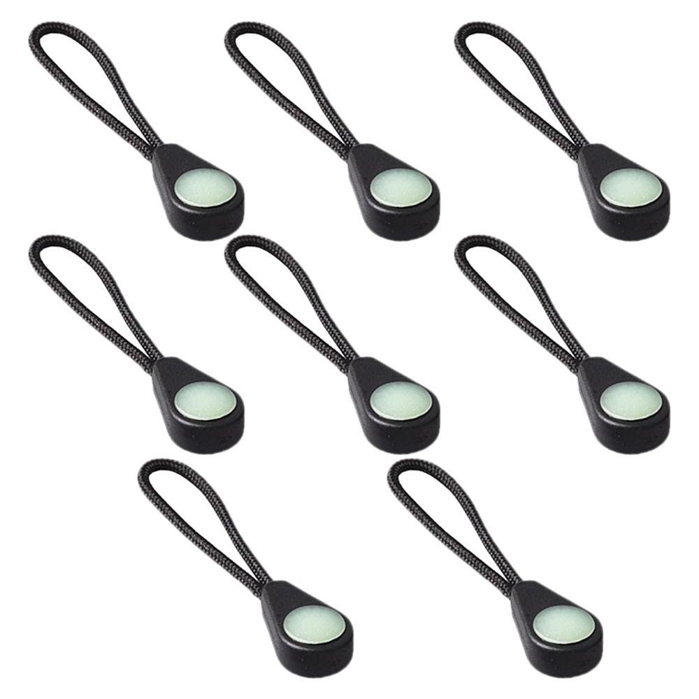 Camping Hiking Outdoor Glow in the Dark Zipper Pull Cord Set of 8