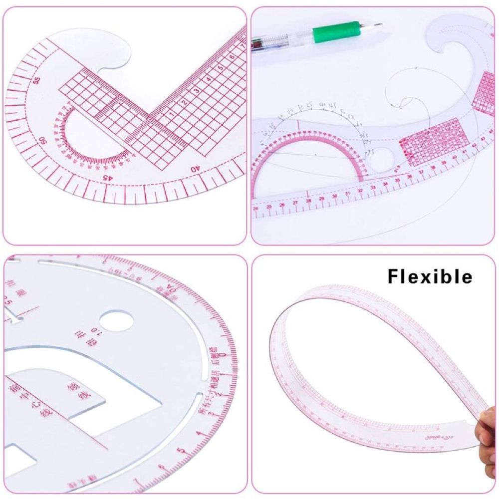 Craft 4pcs T Shirt Alignment Ruler With 6pcs Ruler Set & Marking Wheel