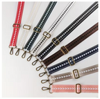 Craft Adjustable Shoulder Bag Straps With Bronze Metal Buckle 2pc -135cm - Brown & Pink