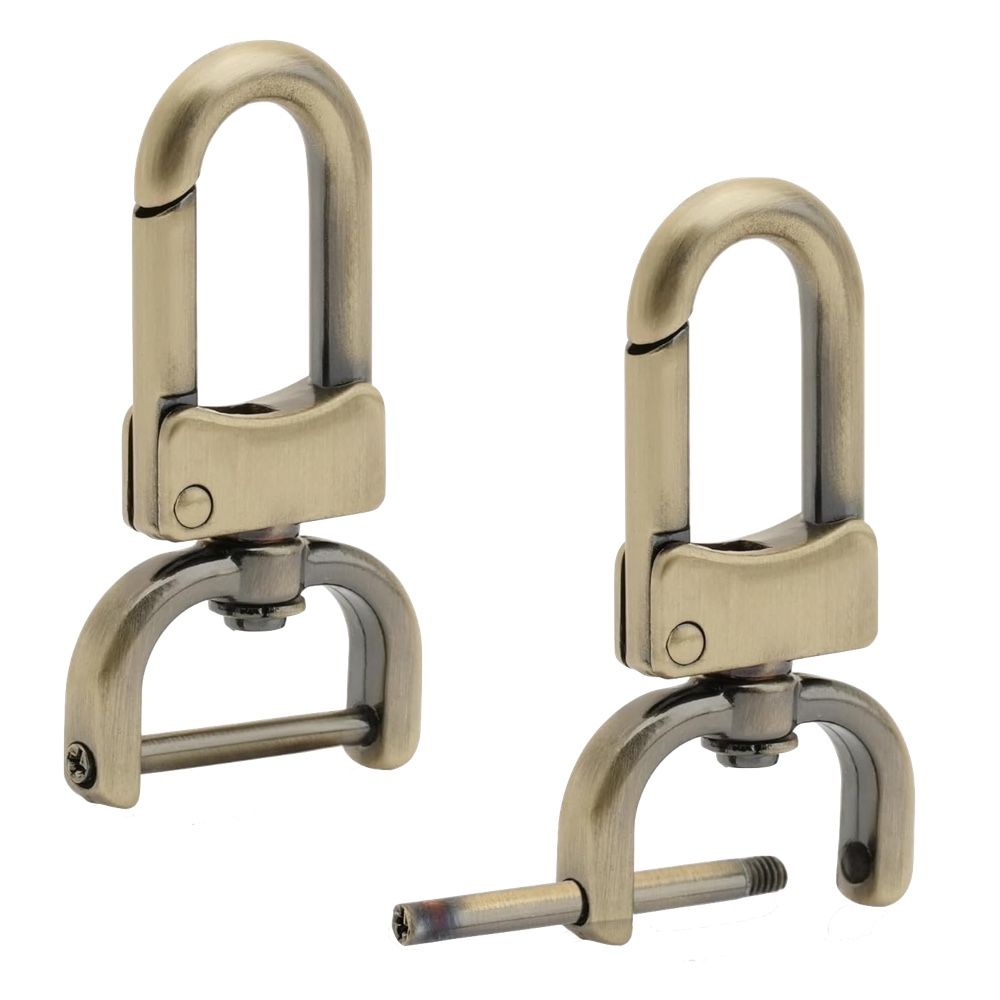 Craft Bag Strap Swivel Clasp Hooks With Removable Screw Bar 2pc - 4.8cm