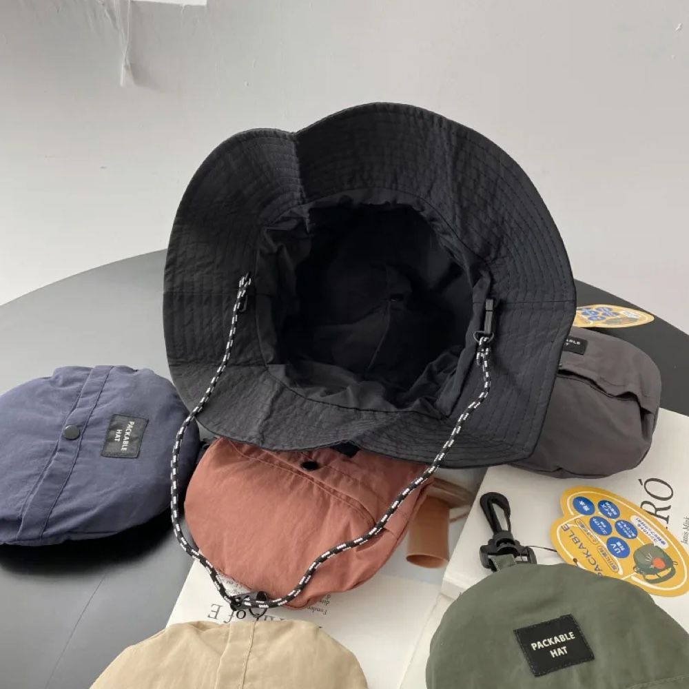 Camping Fashion Outdoor Sun Protection Breathable Bucket Hat - Black ...