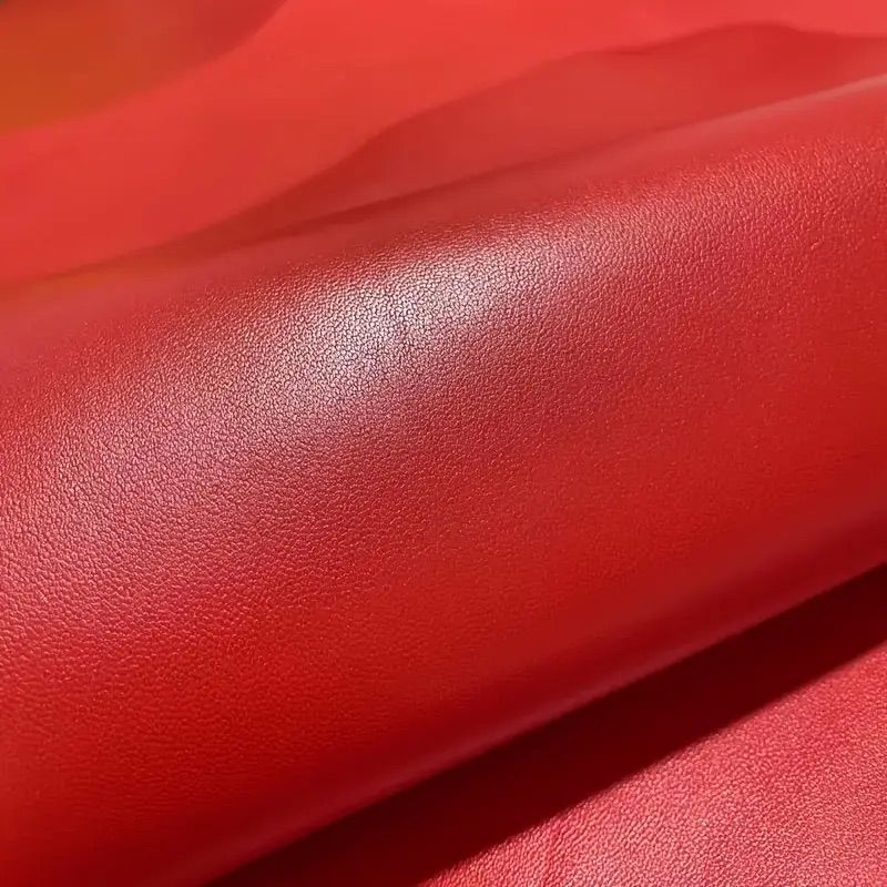 Craft Multi-Purpose Soft Durable Sheepskin Handcraft Leather Fabric -60cm - Red
