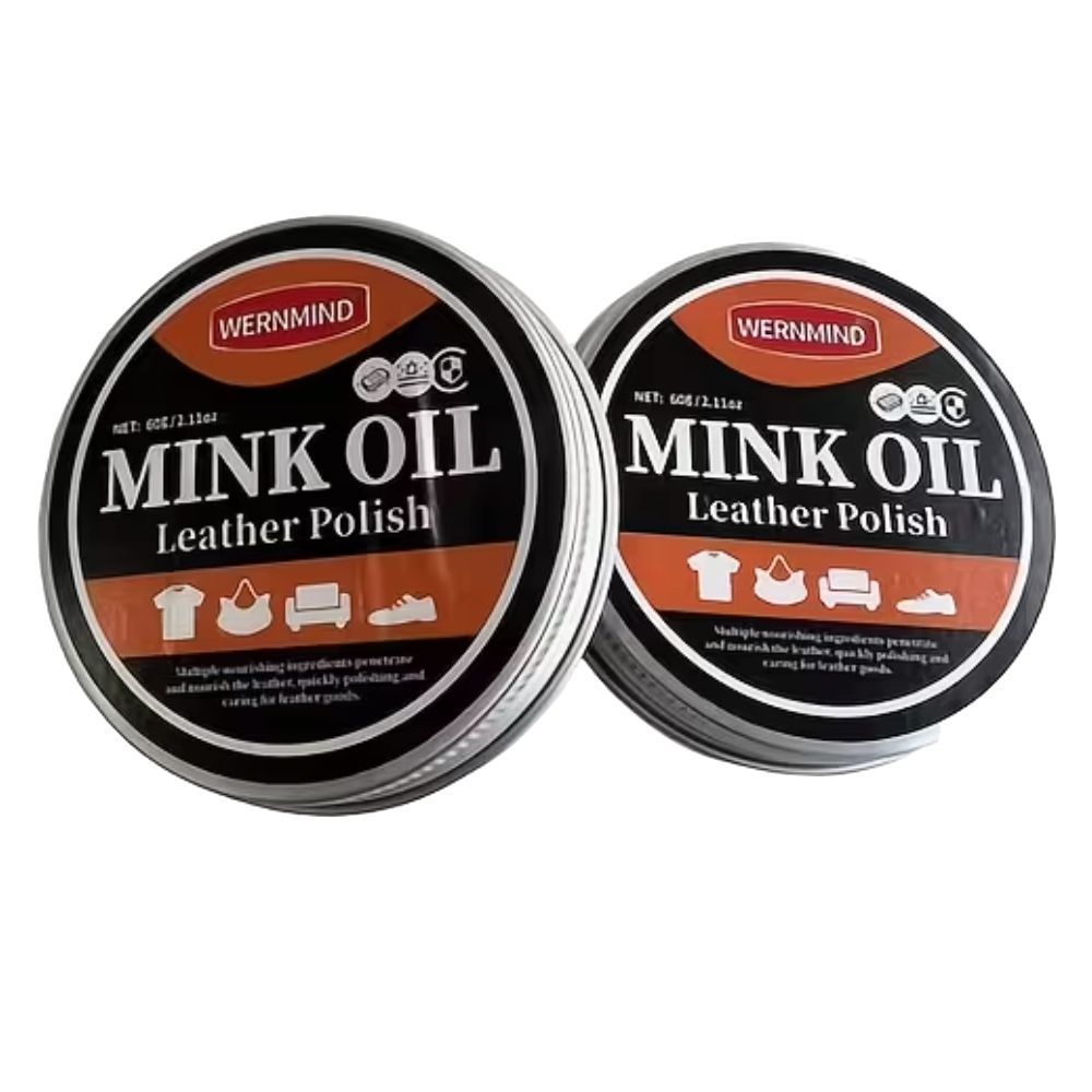 Tool Mink Oil Leather Polish Repair and Conditioner Set of 2 60g - 7cm