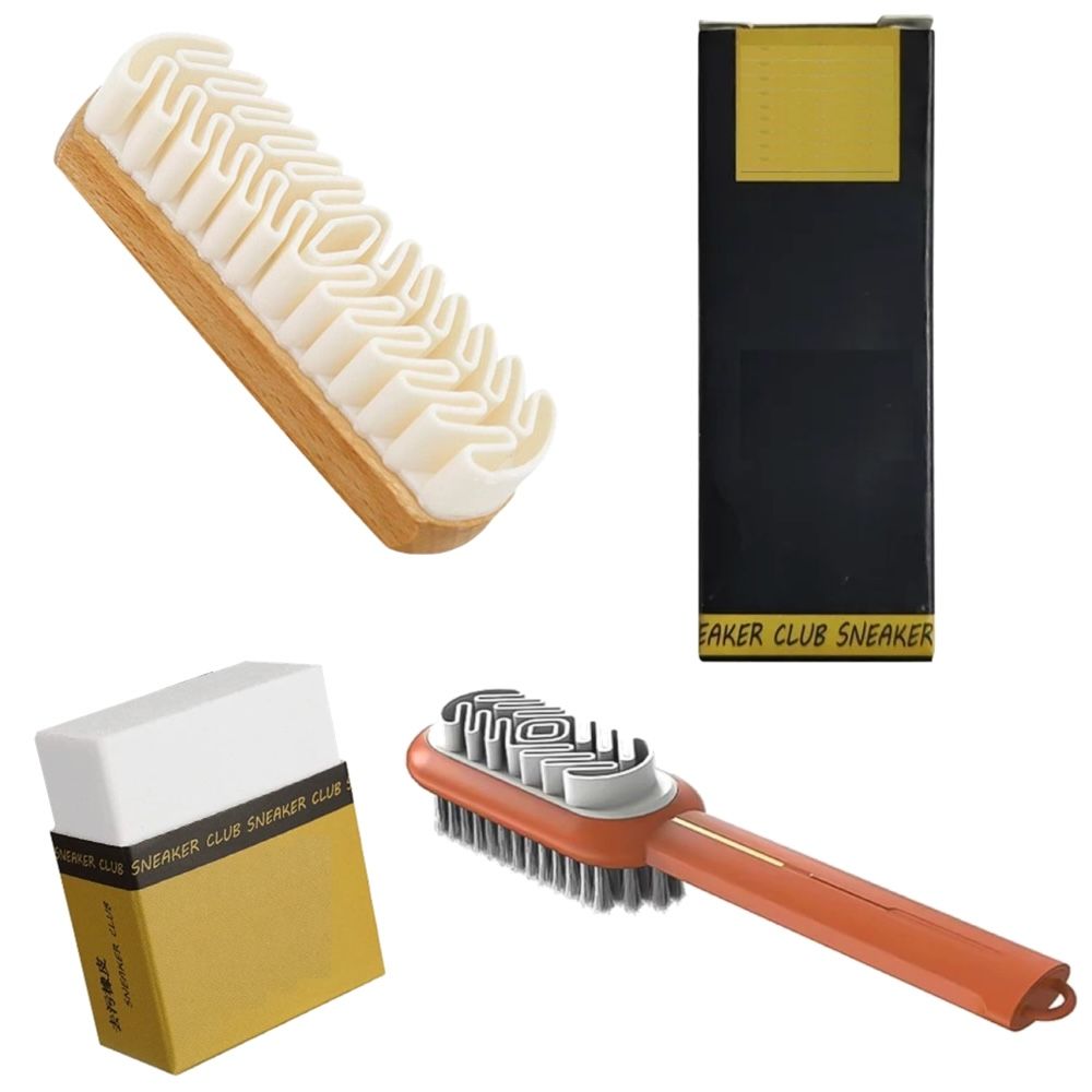 Fashion 4 Pieces Soft Rubber Suede Cleaning Shoe Eraser & Brushes
