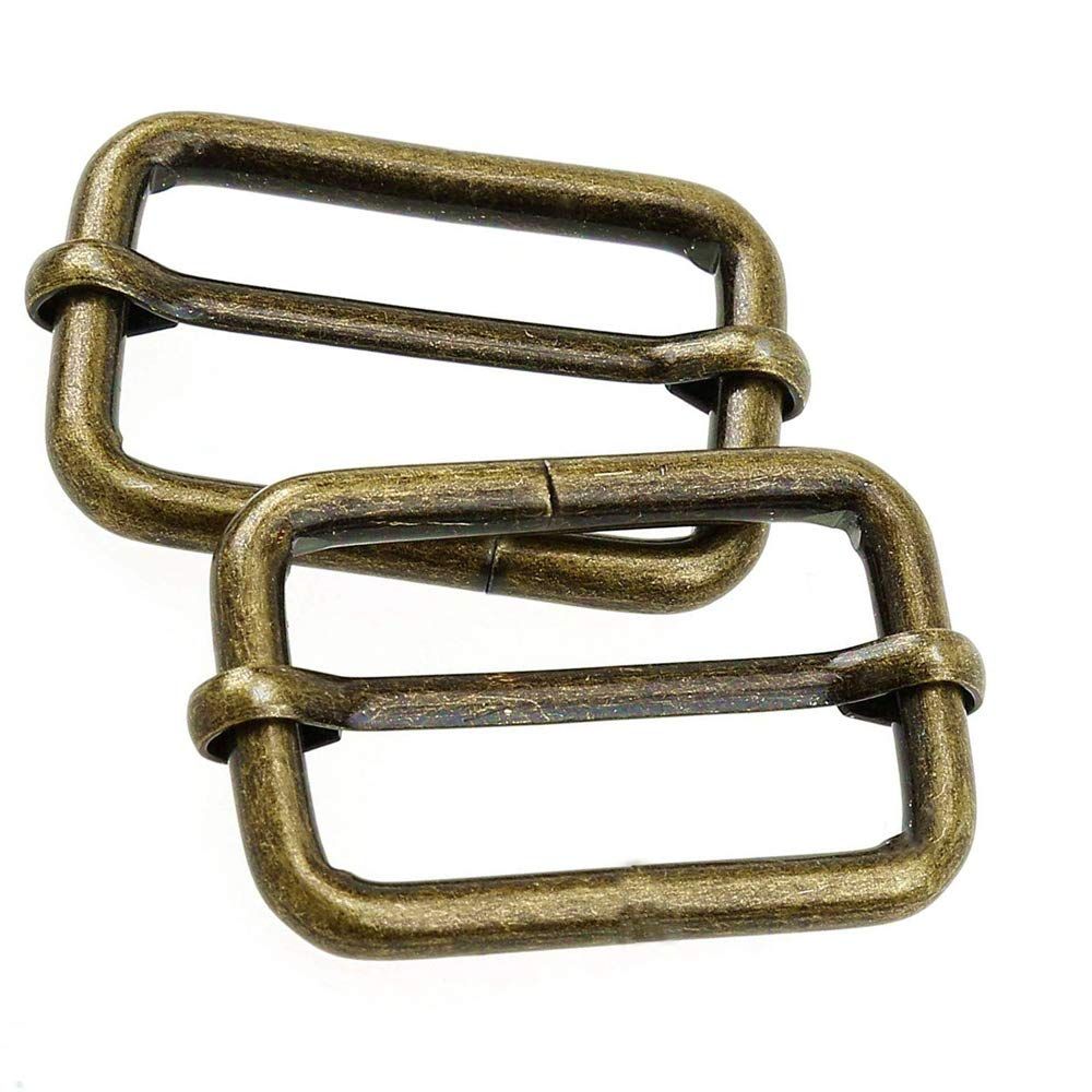 Leather Craft Rust-Proof Bronze Metal Adjustable Slide Buckles - 20pc - 32mm