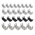 Craft DIY Silver & Black Upper And Lower Zipper Stop Replacements - 200pc