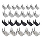 Craft DIY Silver & Black Upper And Lower Zipper Stop Replacements - 200pc