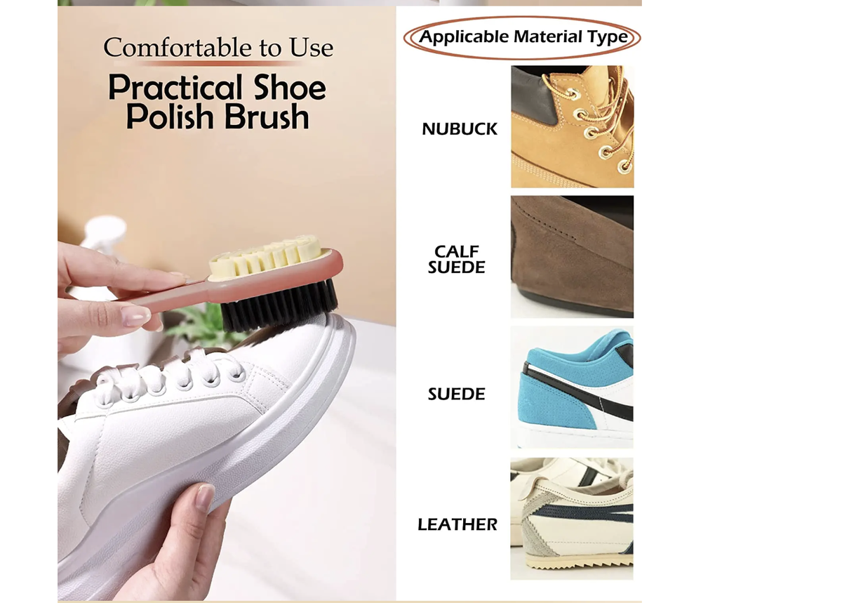 Fashion Double Sided Shoe Rubber Cleaning Suede Brushes - Set of 2