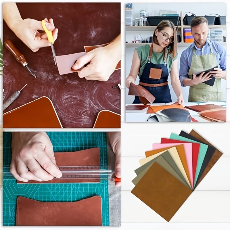 Craft Thin Genuine Handcraft Multi-Purpose Leather Set Of 5 -30cm - Blue,Green Range