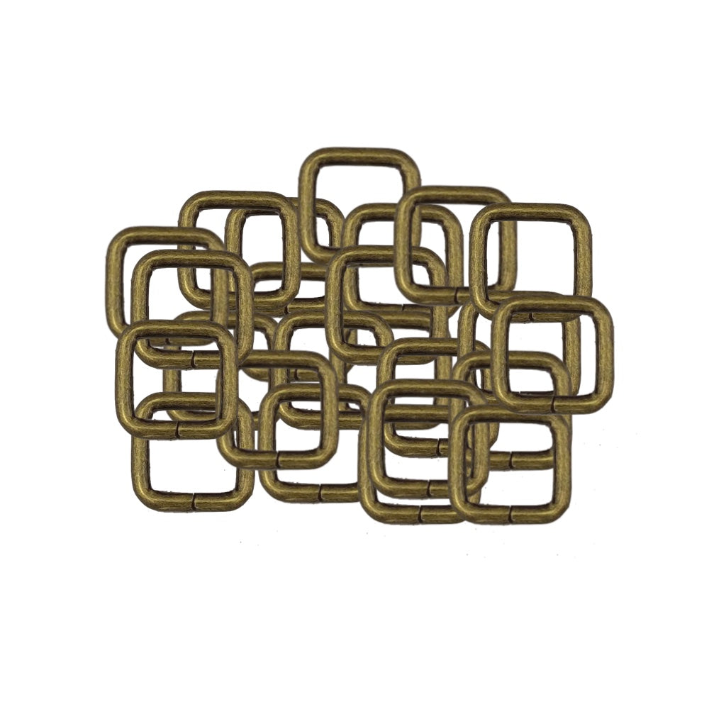 Leather Craft Rust-Proof Bronze Metal Rings For DIY Projects - 20pc - Square Rings 25mm
