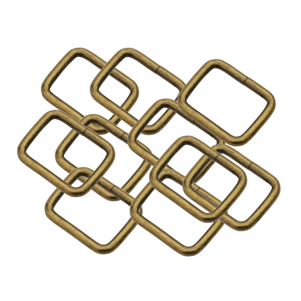 Leather Craft Bronze Metal Buckle Rings For DIY Projects 10pc - 38mm - Rectangle