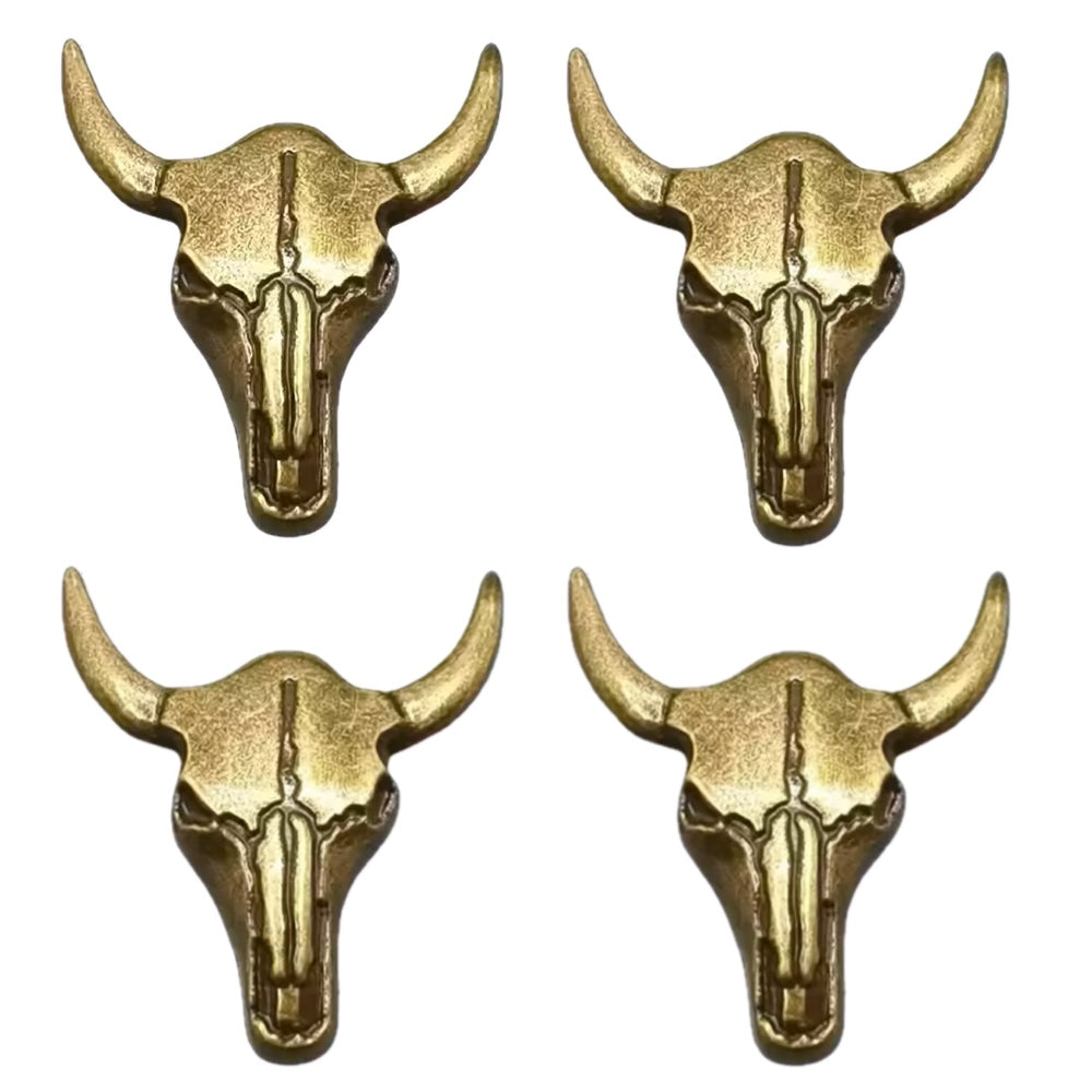 Craft 4Pcs Vintage Alloy Craft Bull Head Decoration Rivets -4cm