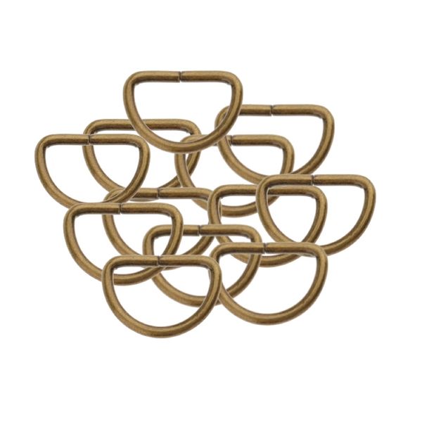 Leather Craft Bronze Metal Buckle Rings For DIY Projects 10pc - 38mm - D-Ring