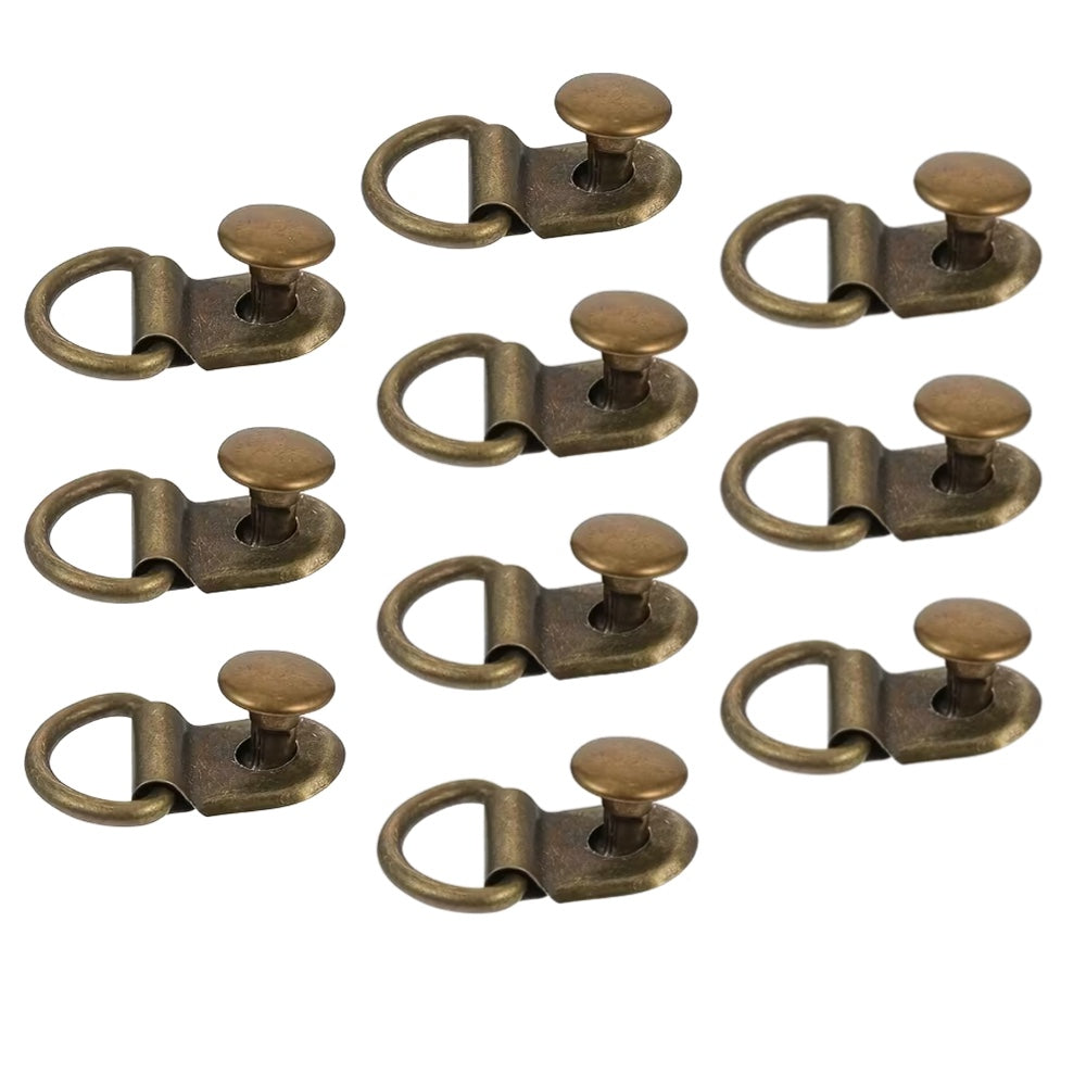 Craft Boot Lace Hooks Buckles Loop Ring & D-Ring Rivets - 30pc