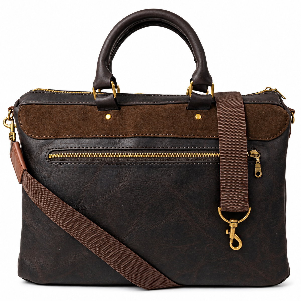 Genuine Old Transvaal Leather Everyday Laptop Crossbody Bag 40cm - Chocolate