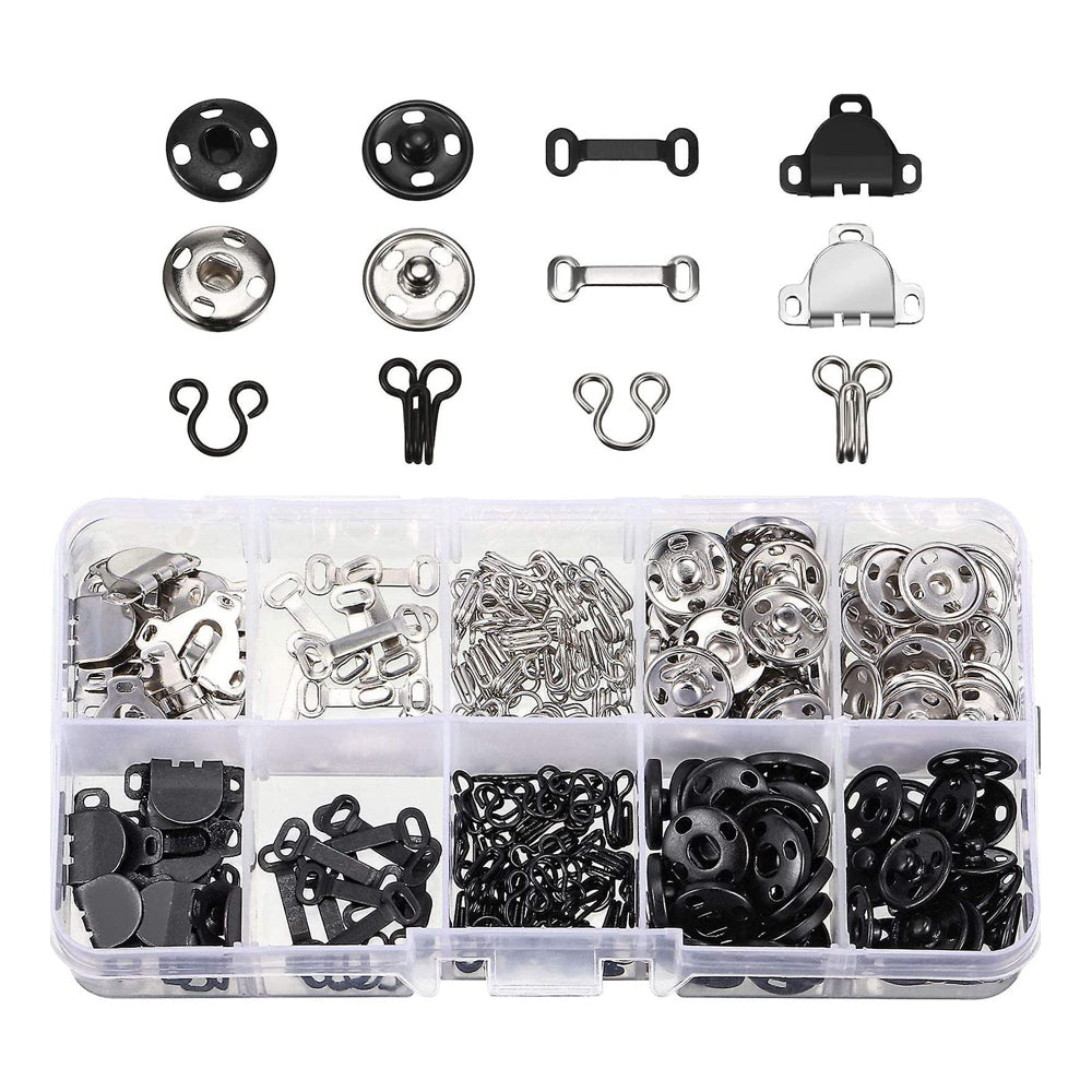 Craft Stationery DIY Sewing Hooks, Eyes & Buttons Set of 100