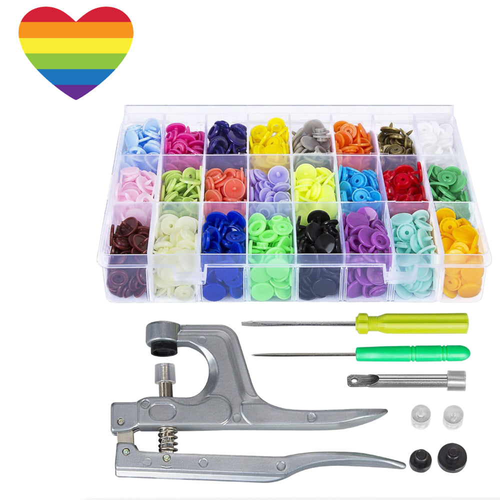 Craft 360 T5 Plastic SnapButton with Snap Pliers Tool Kit Heart Stickers