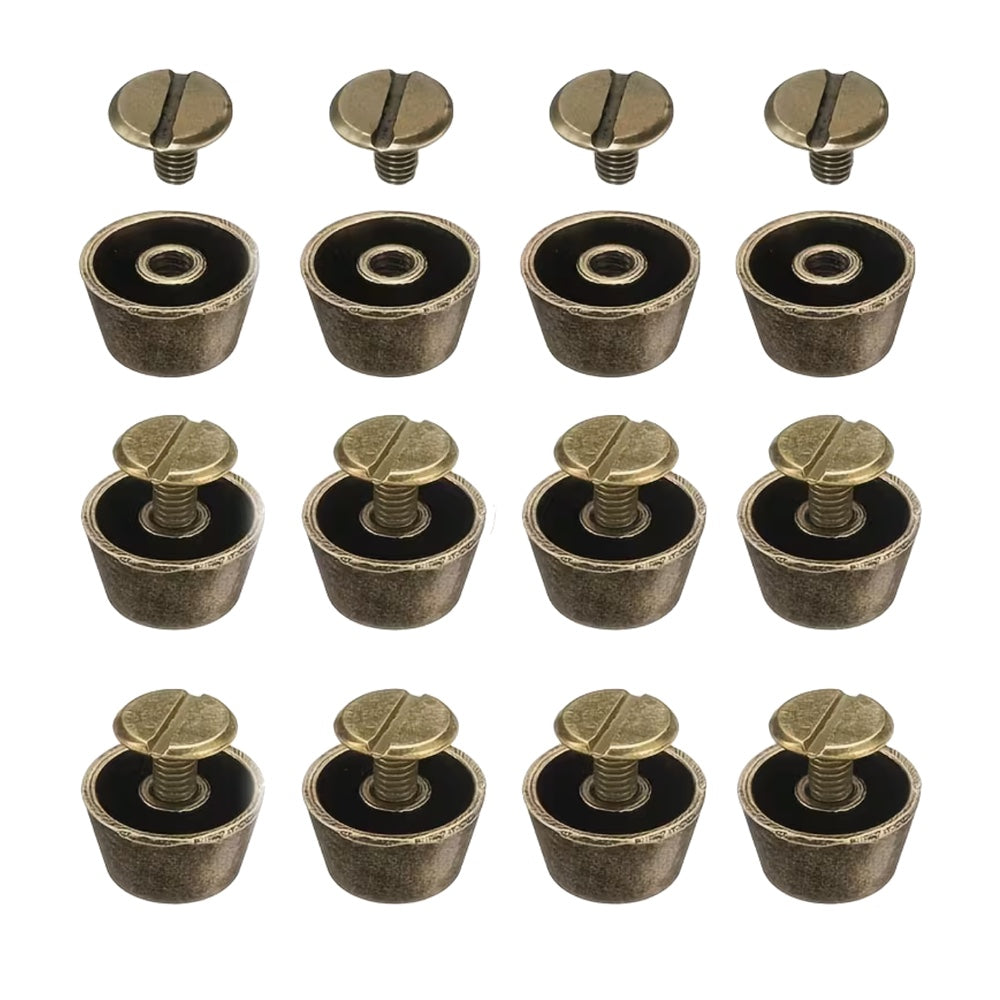Craft DIY Flat Head Bucket Metal Rivets Studs Handbag Feet 12 Pc - 1.2cm