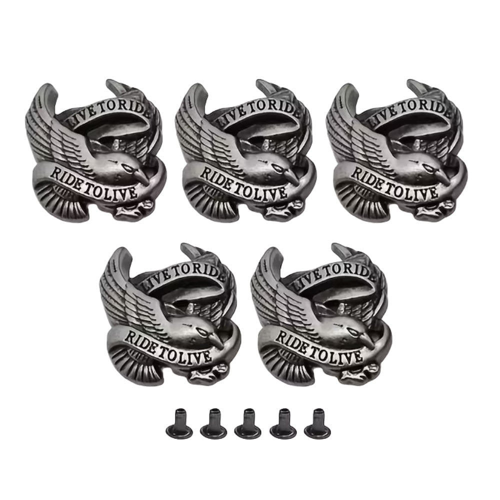 Craft DIY Zinc Alloy Vintage-Style Flying Eagle Rivets Set of 5 - 3.8cm