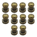 Craft Zinc Alloy Round Head Button Stud Screw Leather Rivets 10 Pc - 0.8cm