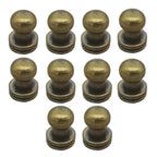 Craft Zinc Alloy Round Head Button Stud Screw Leather Rivets 10 Pc - 0.8cm