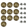 Craft Round Bronze Decorating Rivet Buckles With Screws Set of 10 - 1.5cm
