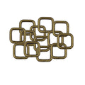 Leather Craft Bronze Metal Buckle Rings For DIY Projects 10pc - 38mm - Square