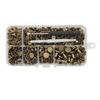 Tool DIY Iron Chicago Screws With Hole Punch & Screwdriver - 42 Piece