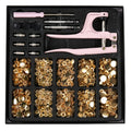 Craft 100 Piece Assorted Metal Button Ring Press Snap Fasteners Jumbo Kit - Gold