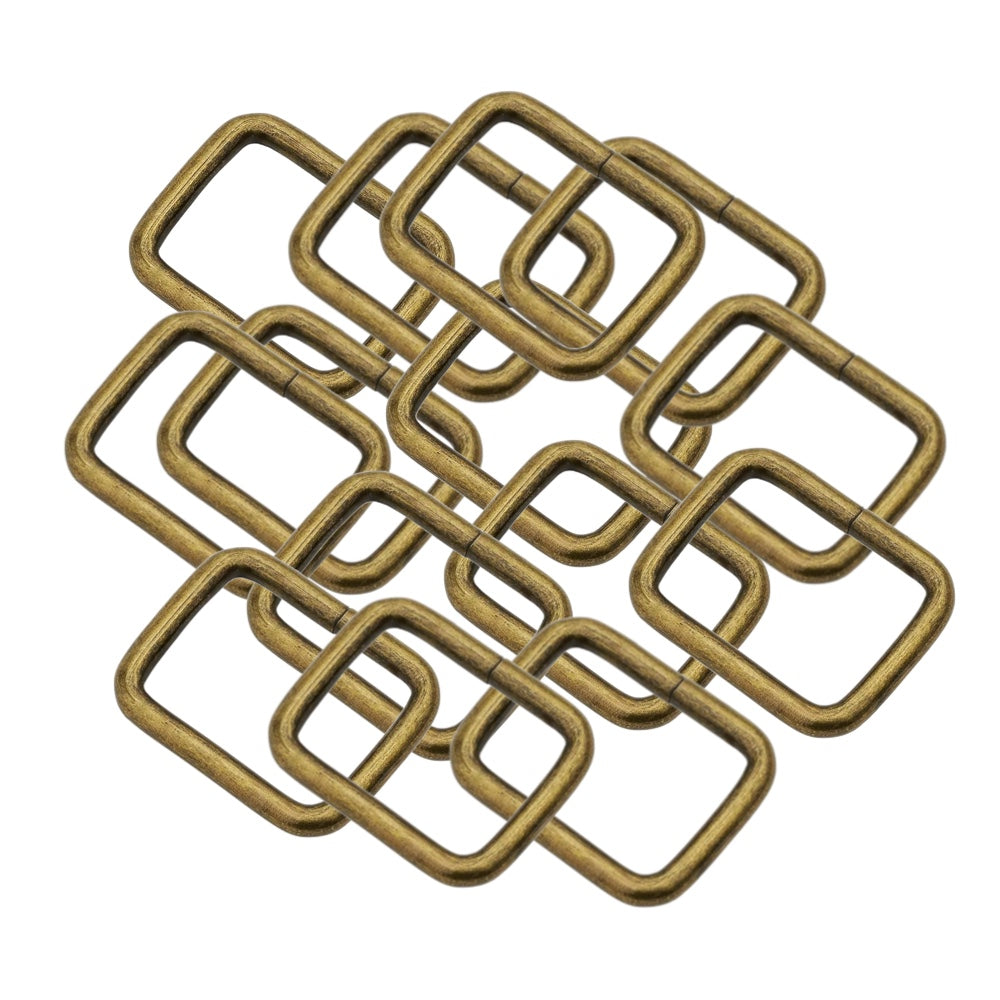 Leather Craft Rust-Proof Bronze Metal Rings For DIY Projects - 20pc - Rectangle Rings - 25mm